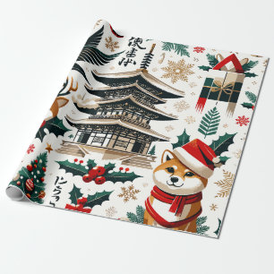 Christmas Design Pattern - Japan Themed 2 Wrapping Paper