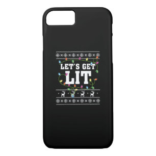 Christmas Design Quote - Let's Get Lit Case-Mate iPhone Case