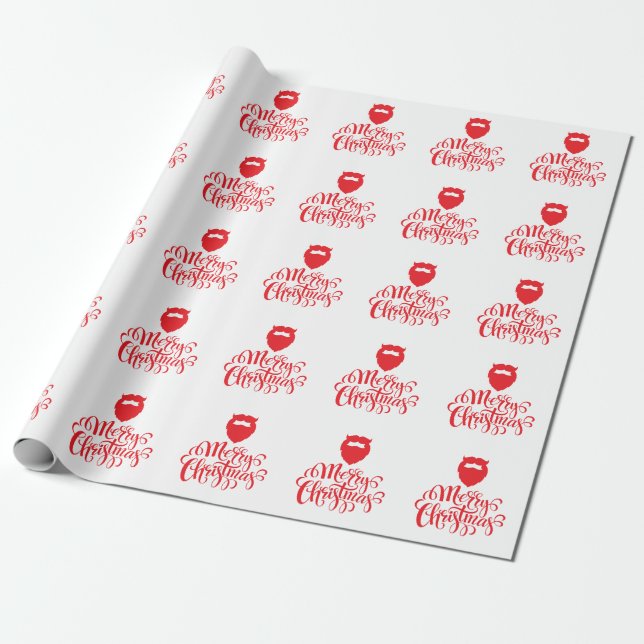 Christmas design Santa beard Wrapping Paper (Unrolled)