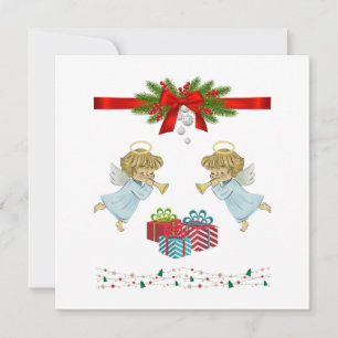 Christmas design with angels card