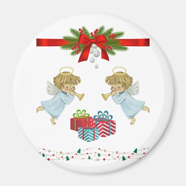Christmas design with angels magnet (Front)