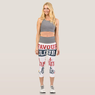 Christmas design with lights capri leggings
