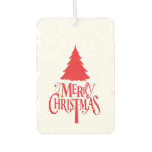 Christmas design with red tree car air freshener