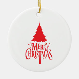 Christmas design with red tree ceramic tree decoration