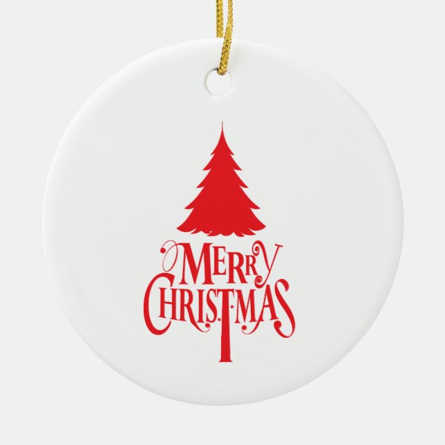 Christmas design with red tree ceramic tree decoration (Front)