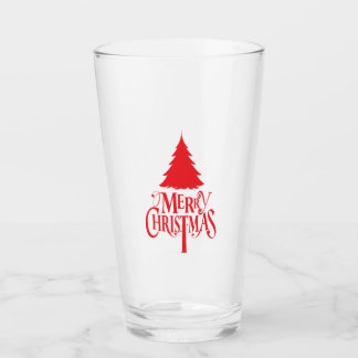 Christmas design with red tree glass