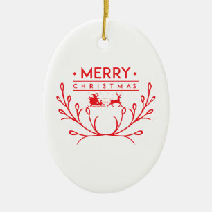 Christmas design with reindeer ceramic tree decoration