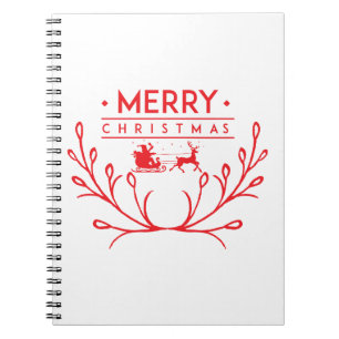 Christmas design with reindeer notebook