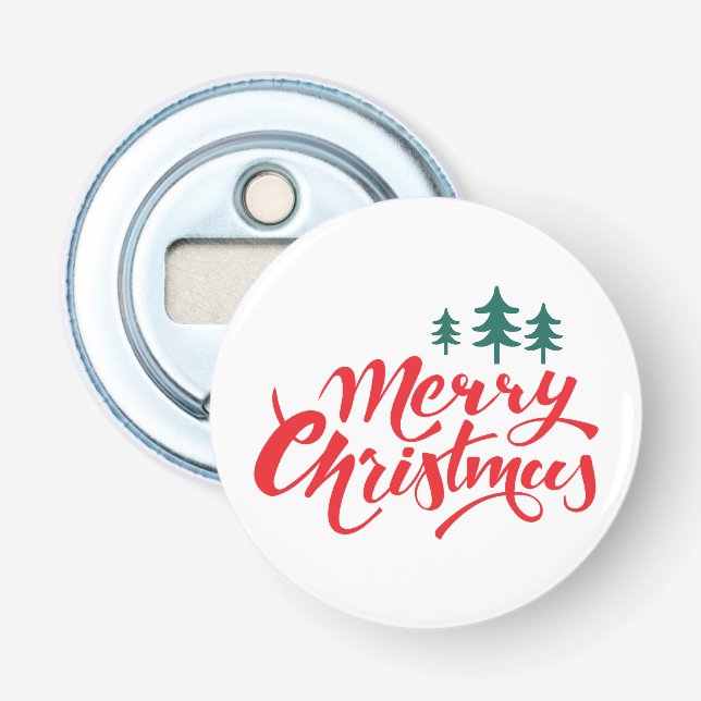 Christmas design with trees bottle opener (Front)