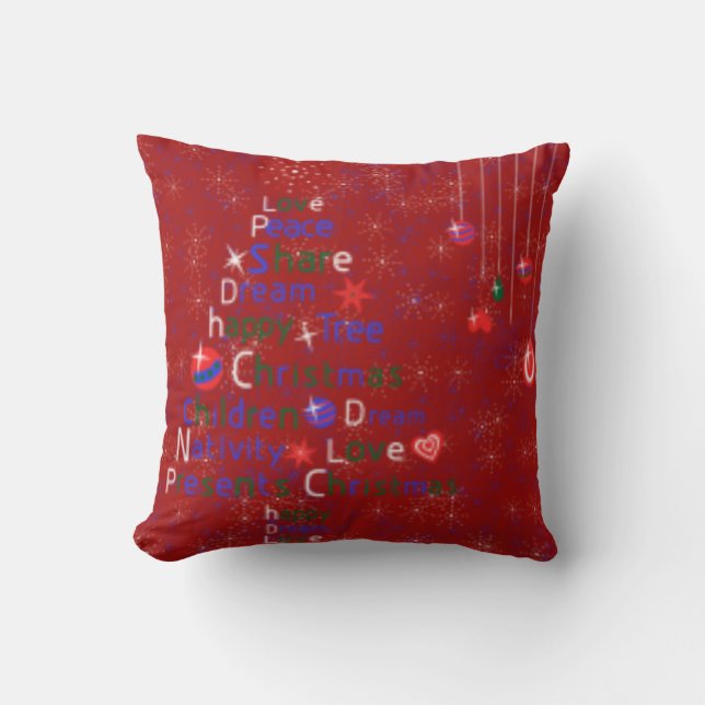 CHRISTMAS DESIGNER THROW PILLOWS - X MAS DECOR (Front)
