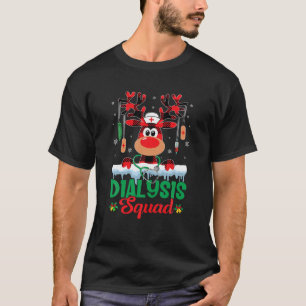 Christmas Dialysis Squad Nurse Reindeer Buffalo Pl T-Shirt