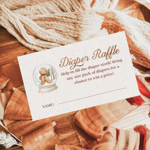 Christmas Diaper Raffle Insert Gingerbread Baby