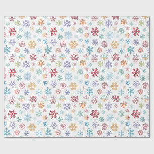 Christmas Different Coloured Snowflakes Packaging Wrapping Paper