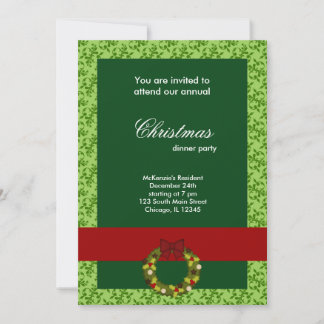 Christmas Dinner Damask Invitation