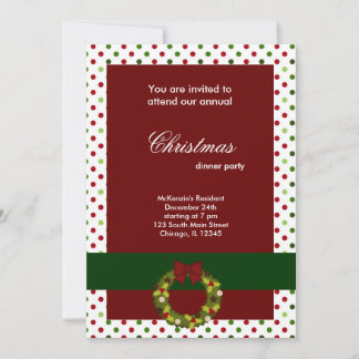 Christmas Dinner dots Invitation