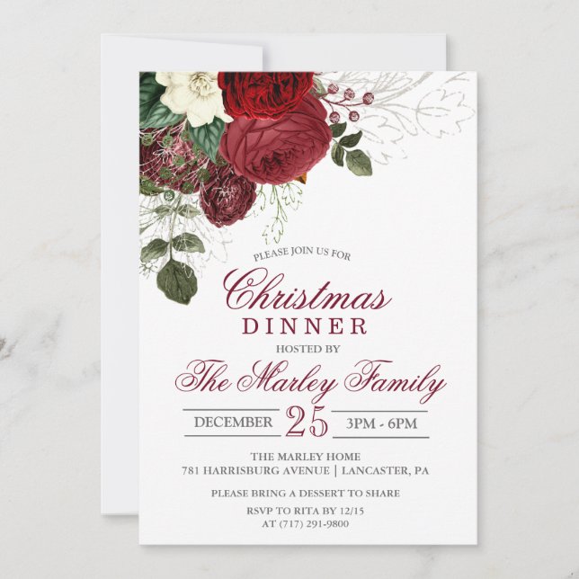 Christmas Dinner Holiday Party Invitation (Front)