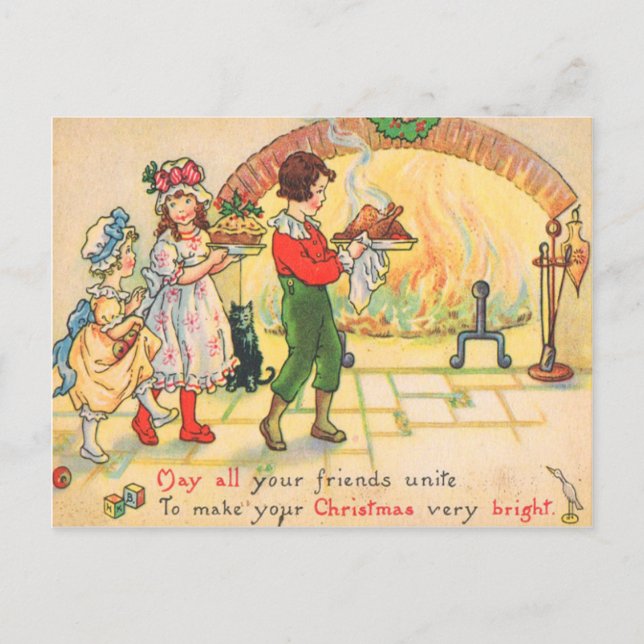 Christmas Dinner Holiday Postcard (Front)