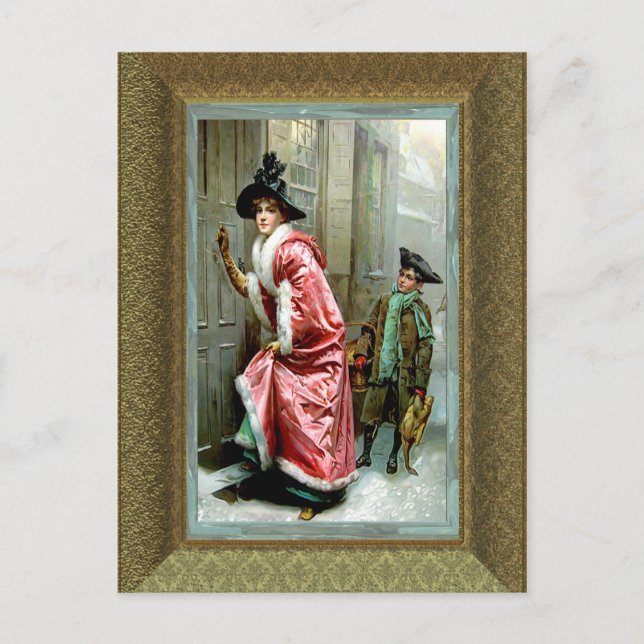 Christmas Dinner II Victorian Holiday Postcard (Front)