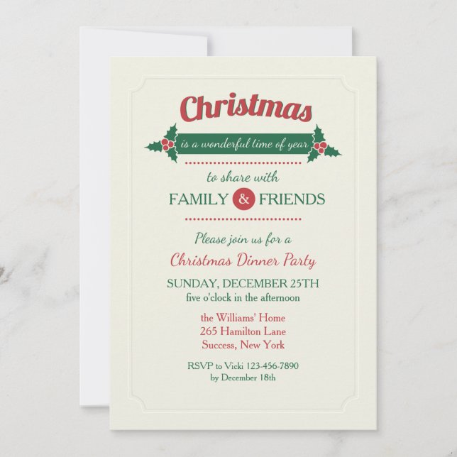 Christmas Dinner Invitation (Front)