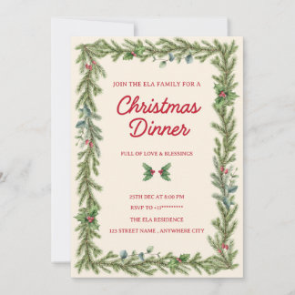 Christmas Dinner Invitation card