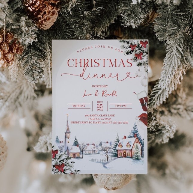 Christmas Dinner Invitation Christmas Party Invite (Creator Uploaded)