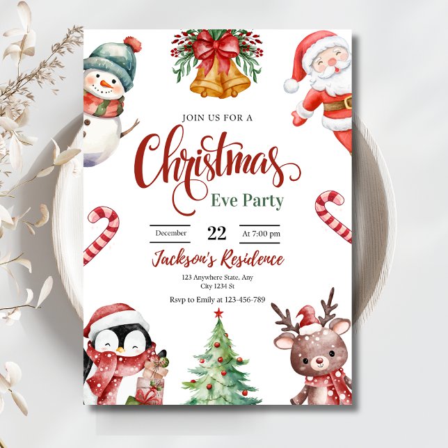 Christmas Dinner Party Invitation, Christmas party Holiday Card (Creator Uploaded)