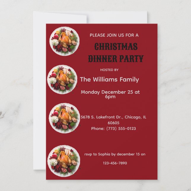 Christmas dinner party invite (Front)