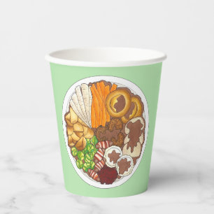 Christmas Dinner Party UK Festive British Food Paper Cups