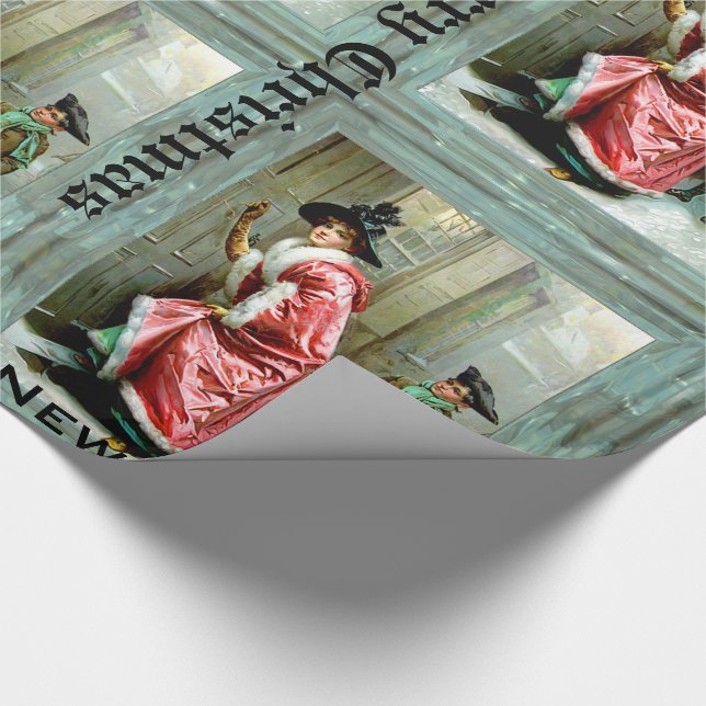 Christmas Dinner Victorian 60 feet Wrapping Paper (Corner)