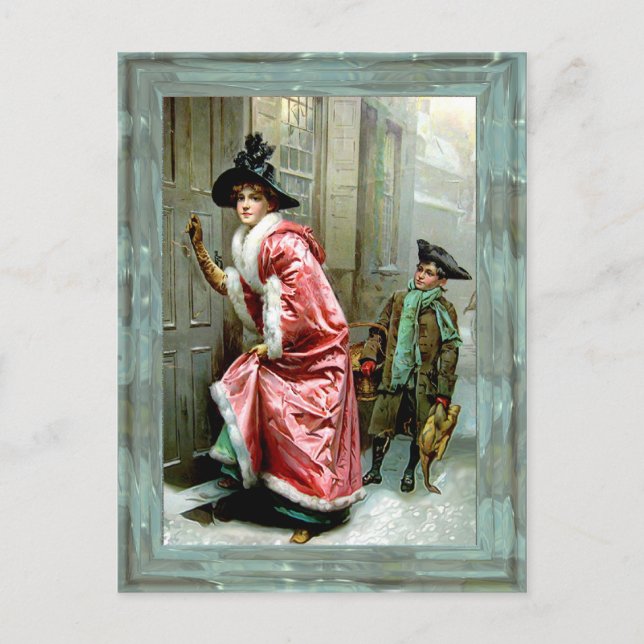 Christmas Dinner Victorian Holiday Postcard (Front)