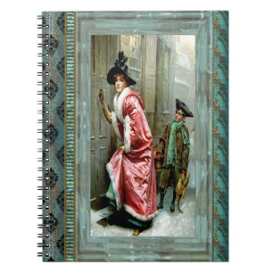 Christmas Dinner Victorian Spiral Notebook
