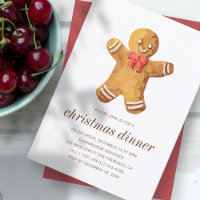 Christmas Dinner Watercolor Gingerbread Man