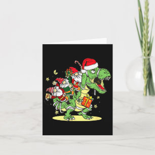 Christmas, Dino, Ugly Xmas, Trex Dinosaur, Gnome Card