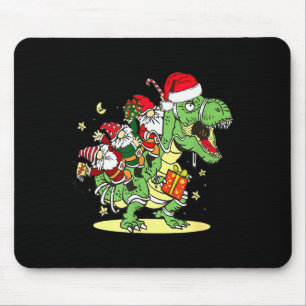 Christmas, Dino, Ugly Xmas, Trex Dinosaur, Gnome  Mouse Pad