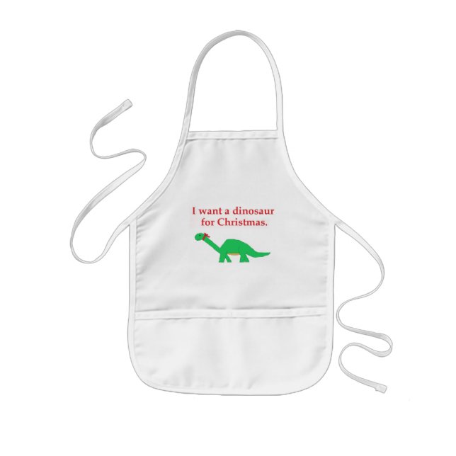Christmas Dinosaur apron (Front)