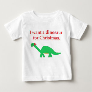 Christmas Dinosaur Baby T-Shirt