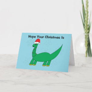 Christmas Dinosaur Brontosaurus Funny Personalise Card