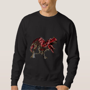 Christmas Dinosaur Buffalo Plaid  Santa Trex Pajam Sweatshirt