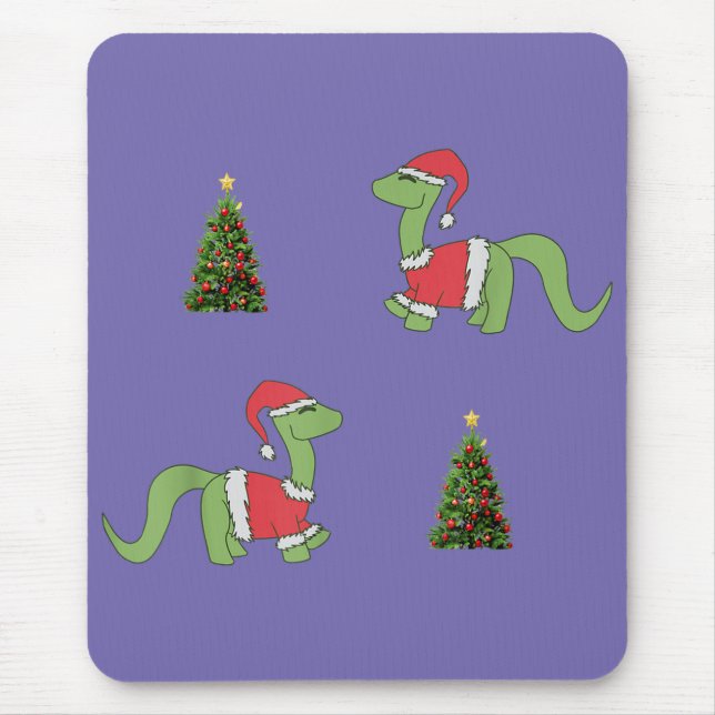 Christmas Dinosaur Christmas Tree Mouse Pad (Front)