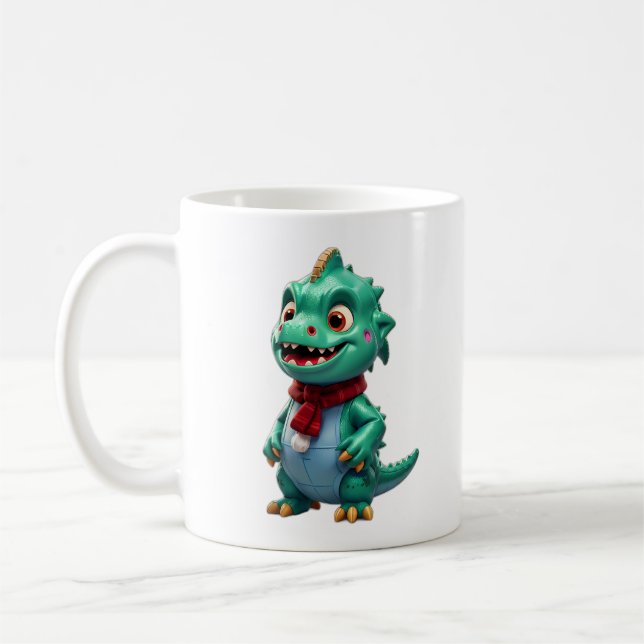 Christmas Dinosaur Coffee Mug (Left)
