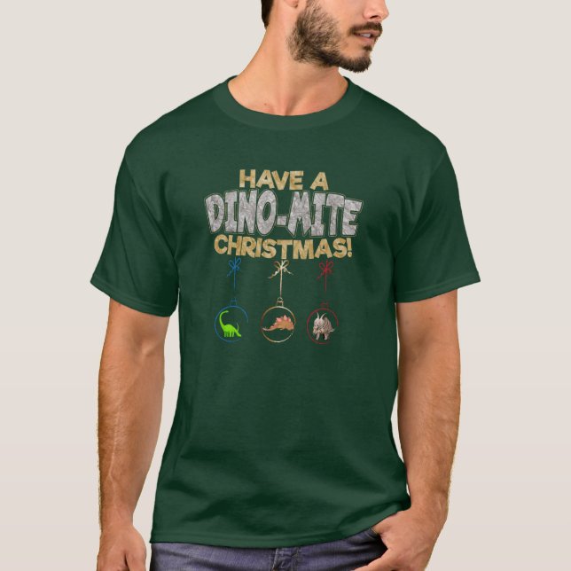 Christmas Dinosaur Dino Pun T-Shirt (Front)