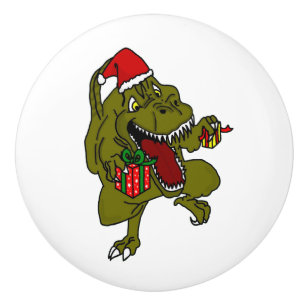 Christmas Dinosaur Door Knob