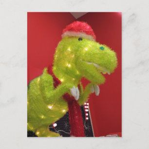 Christmas Dinosaur Holiday Postcard