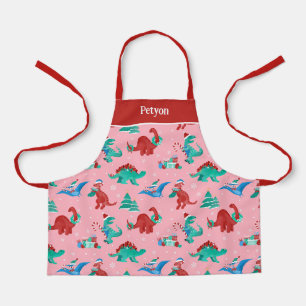 Christmas Dinosaur Kids Fun Holiday Personalised Apron