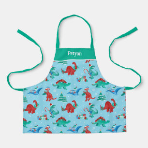Christmas Dinosaur Kids Fun Holiday Personalised Apron