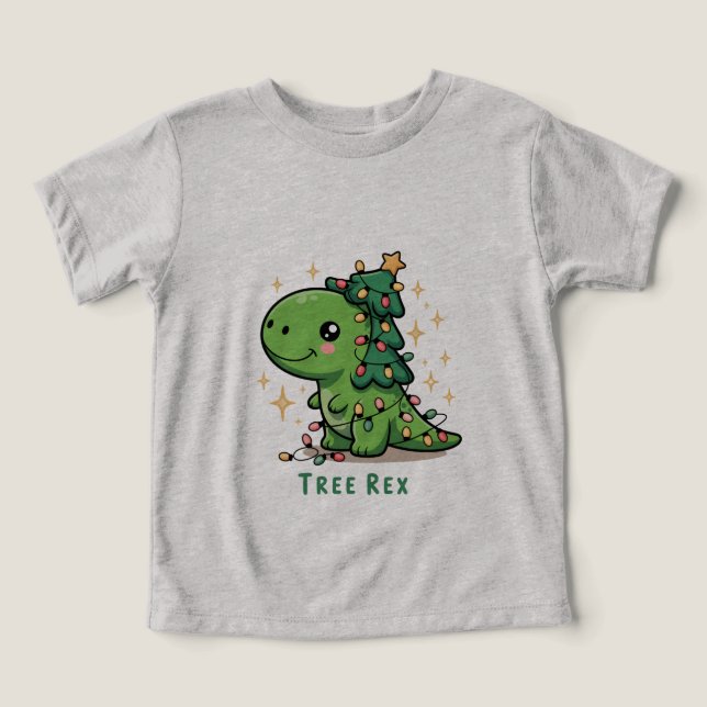 Christmas Dinosaur Light Party Funny Tree Rex  (Design Front)