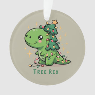 Christmas Dinosaur Light Party Funny Tree Rex  Ornament