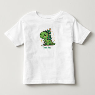 Christmas Dinosaur Light Party Funny Tree Rex  Toddler T-Shirt
