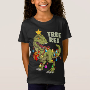 Christmas Dinosaur Lights Tree Rex T-Shirt