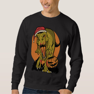 Christmas Dinosaur rex Halloween Pumpkin  Cool Sweatshirt